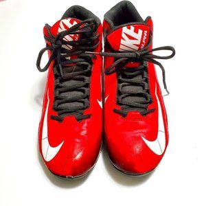 white and red football cleats